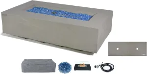 AMS Fireplace | Elementi | Firepit Table | Cover and Lava Rocks Included | Free Bio-Ethanol Tabletop (Fuel: Liquid Propane, Meteora)