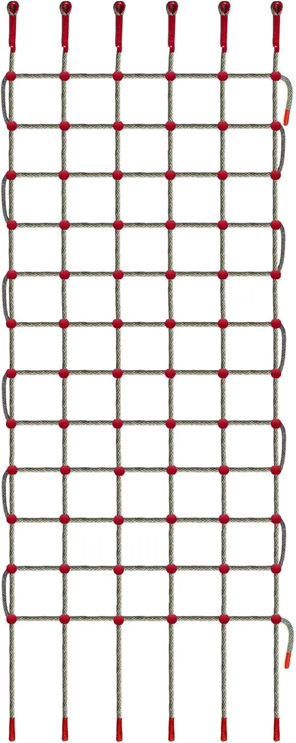 ANDEREW Premium Heavy-Duty Climbing Net & Rope Ladder - 6 Sizes, Versatile for Indoor/Outdoor, Kids' Jungle Gyms, Swingset, Treehouse, Safety Protection Net (5V & 12H (100" L x 32" W))