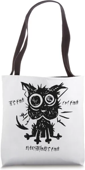 Anxious & Jittery Cat Tote Bag