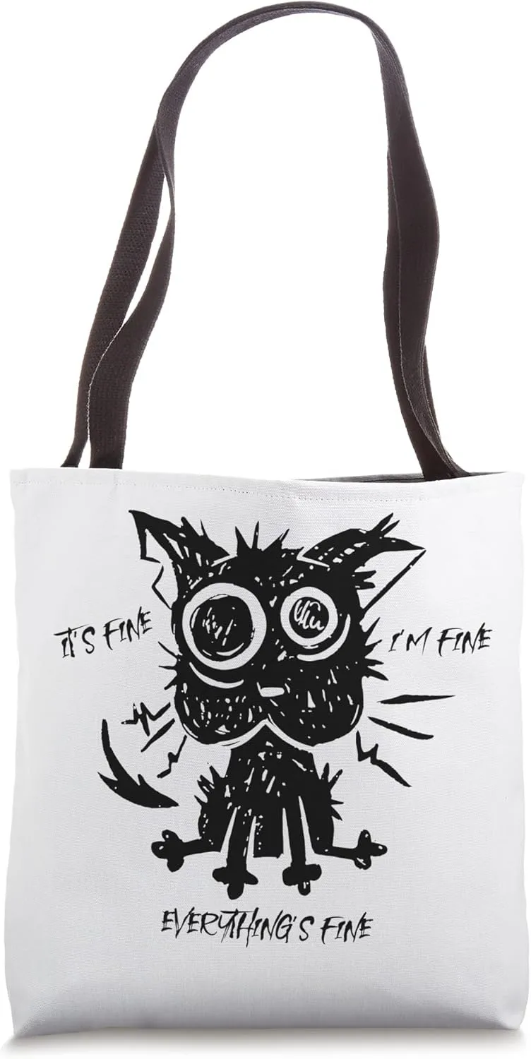 Anxious & Jittery Cat Tote Bag