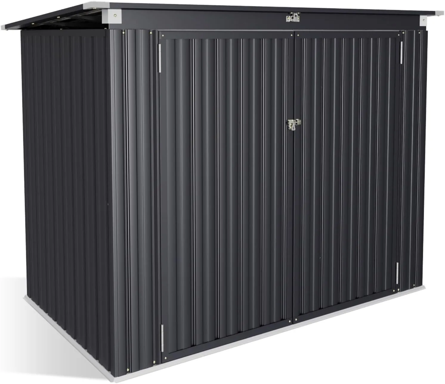 Aoxun 3.3' x 5.6' Metal Storage Shed - Waterproof Outdoor Garbage Can Organizer with Chain Lid, Ideal for Trash Bins, Toys, Garden Tools - Perfect for Garden, Backyard, & Patio Use