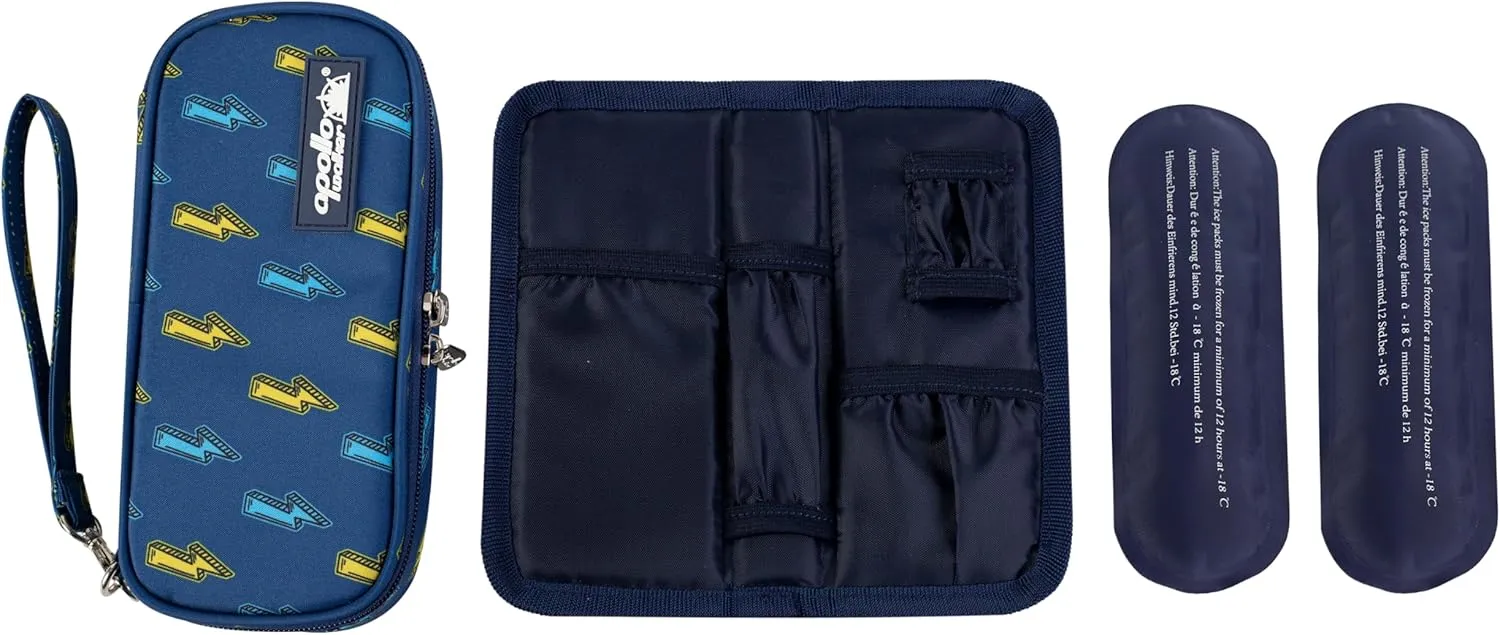 Apollo Walker Insulin Cooler Travel Case Diabetic Medication Cooler with Ice Packs and Insulation Liner