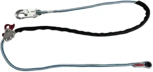 Arbor Flex 16-Strand 1/2" Rope Positioning Lanyard W/Aluminum Body Ansi Steel Gate Snaphook & Rope Grab (with Chafe)