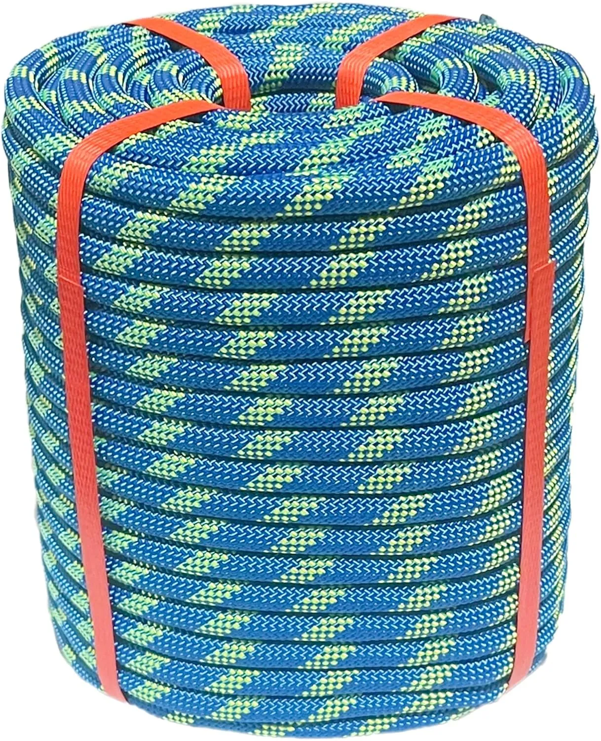 Arborist Rigging Rope 1/2 in x 150 Ft Blue Bull Rope Polyester Braided Arborist Rope 1/2 inch 48 Strands 150 Feet for Various Outdoor Applications Construction Climbing Swing Sailing
