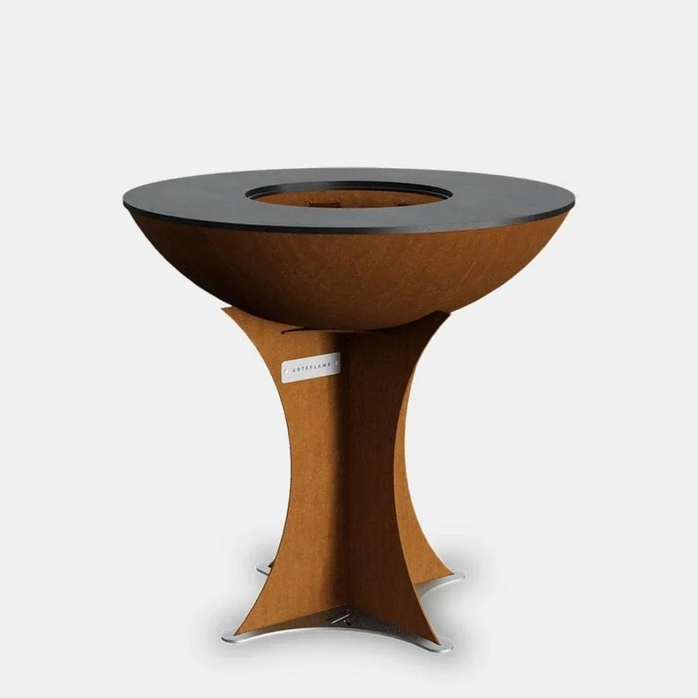 Arteflame 22-Inch Euro Base Portable Corten Steel Fire Pit with Cooktop