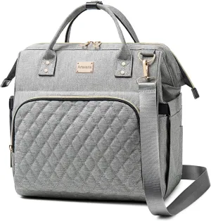 Artelaris Women's Insulated Lunch Box, Adults Large Cooler Tote, Leakproof Reusable Lunch Bag in Grey
