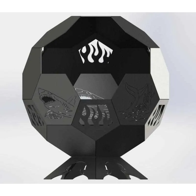 Artistic Ball Fire Pit DXF for CNC | Coral Reefs Design
