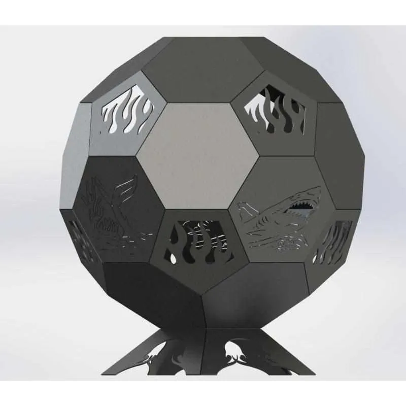 Artistic Ball Fire Pit DXF for CNC | Coral Reefs Design