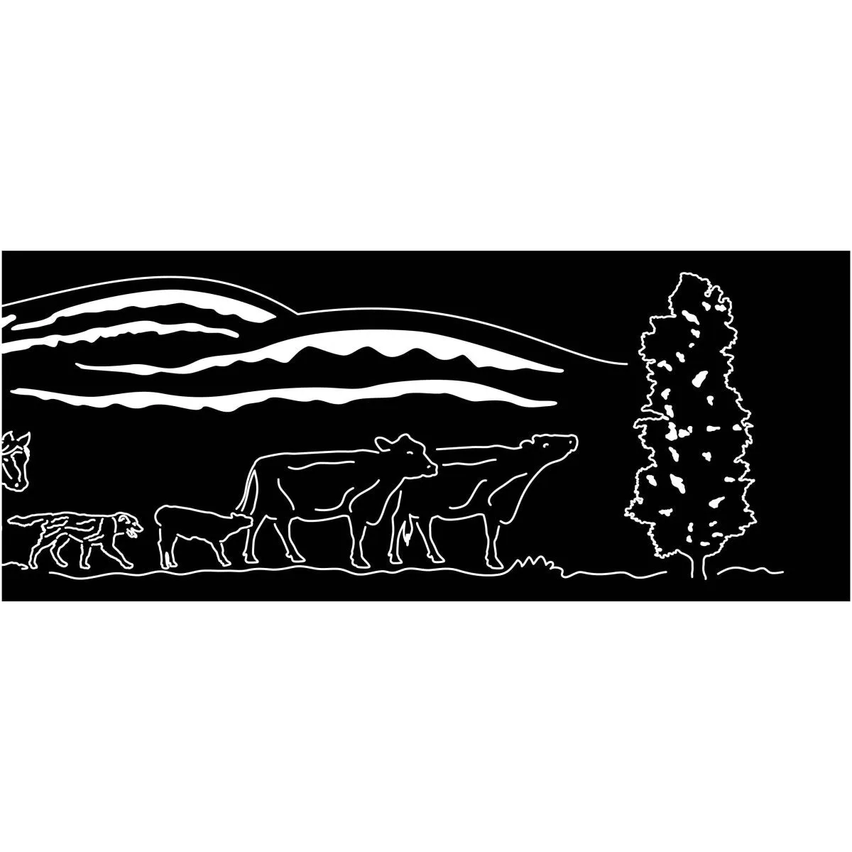 Artistic Fire Pit DXF for CNC | Vintage Country Side Scene Cut Files
