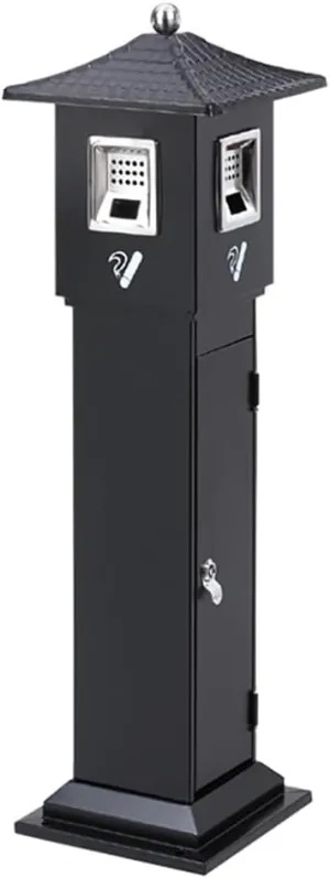 ASSYA Hotel Stainless Steel Vertical Ashtray, Cigarette Butt Collection Box, Suitable for Public Places, Restaurants, Cafes, Open-Air Events