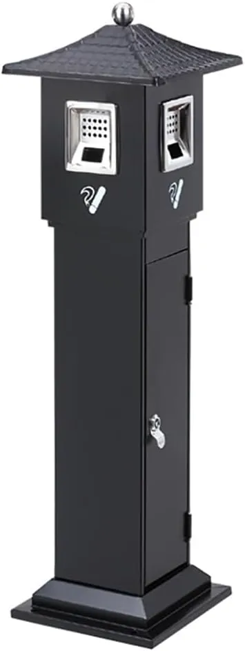 ASSYA Hotel Stainless Steel Vertical Ashtray, Cigarette Butt Collection Box, Suitable for Public Places, Restaurants, Cafes, Open-Air Events