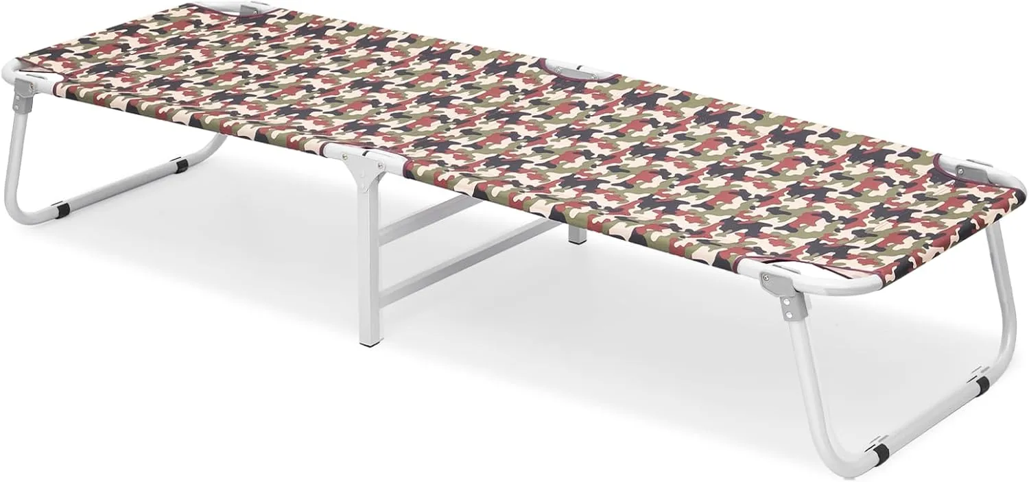 Athena Collection Camping Cot for Adult, Portable Folding Outdoor Bed Heavy Duty with Carry Bag for Camping Travel Home Yard, 600D Oxford Fabric Metal Frame Support 300lbs