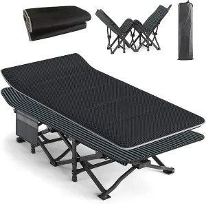 ATORPOK Camping Cot for Adults with Cushion Comfortable, Tent Folding Cot for Sleeping, Lightweight Folding Bed with Carry Bag for Kids Supports 450 lbs