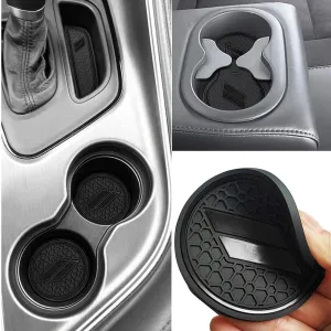 Auprite Anti Dust Mats for Dodge Challenger Accessories 2015 2016 2017 2018 2019 2020 2021 2022 2023,Custom Fits Cup Holder Liners Mats Door Pocket Center Console Liners, 11pcs/kit (Black)