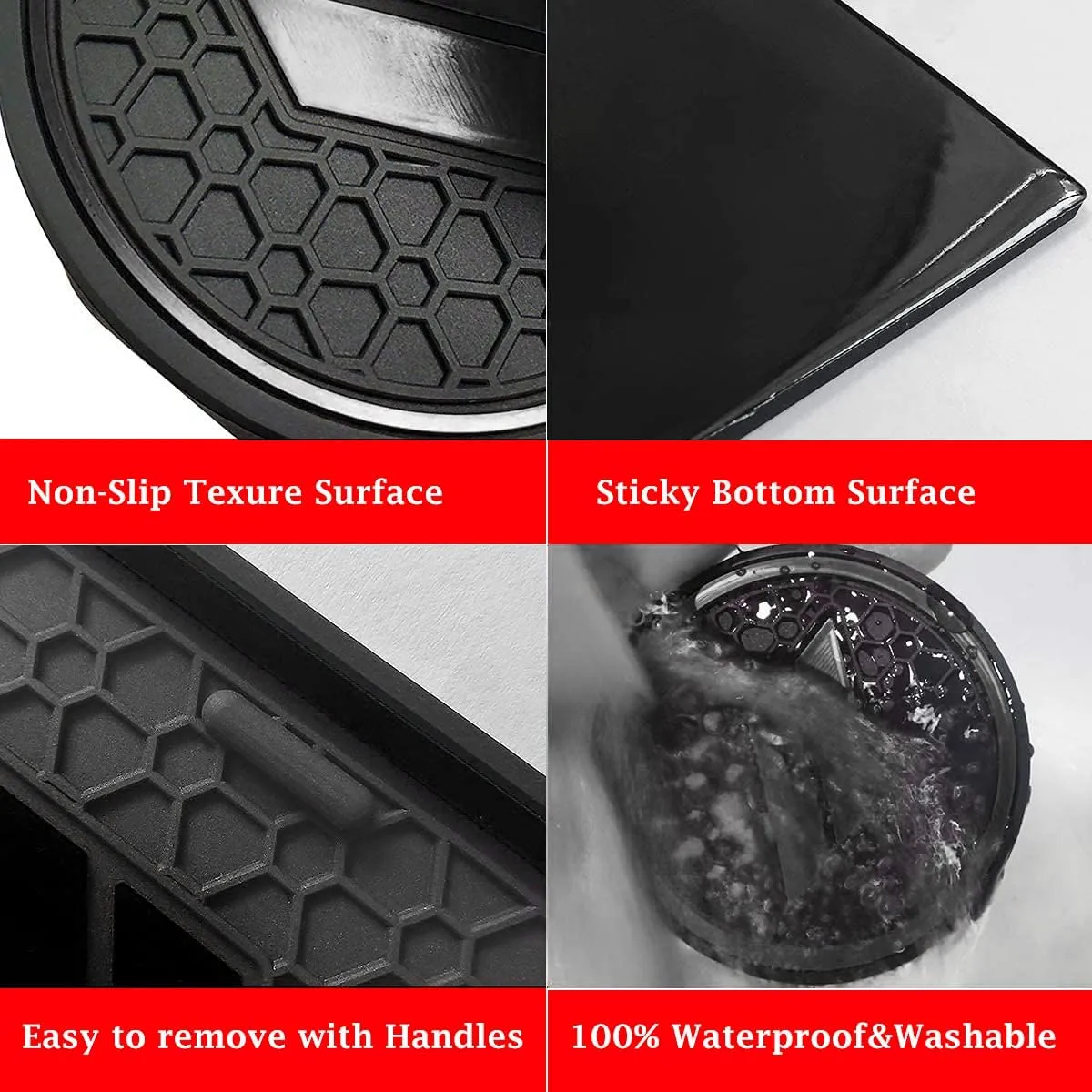 Auprite Anti Dust Mats for Dodge Challenger Accessories 2015 2016 2017 2018 2019 2020 2021 2022 2023,Custom Fits Cup Holder Liners Mats Door Pocket Center Console Liners, 11pcs/kit (Black)