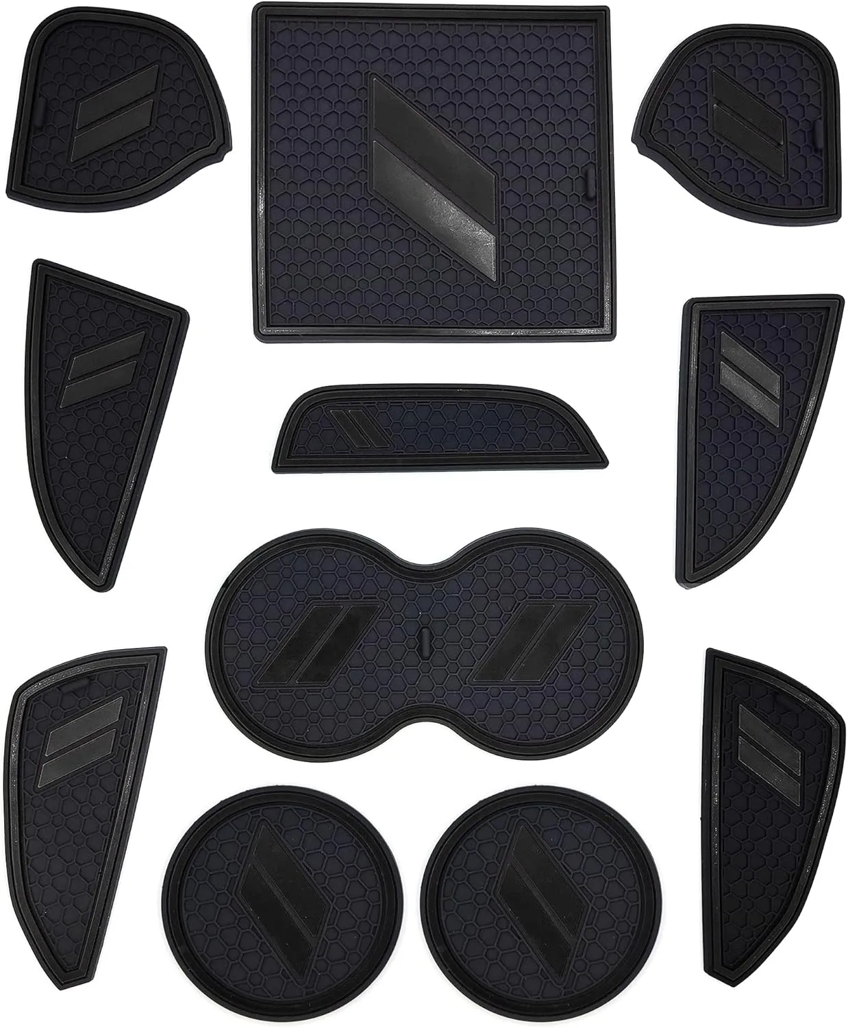 Auprite Anti Dust Mats for Dodge Challenger Accessories 2015 2016 2017 2018 2019 2020 2021 2022 2023,Custom Fits Cup Holder Liners Mats Door Pocket Center Console Liners, 11pcs/kit (Black)
