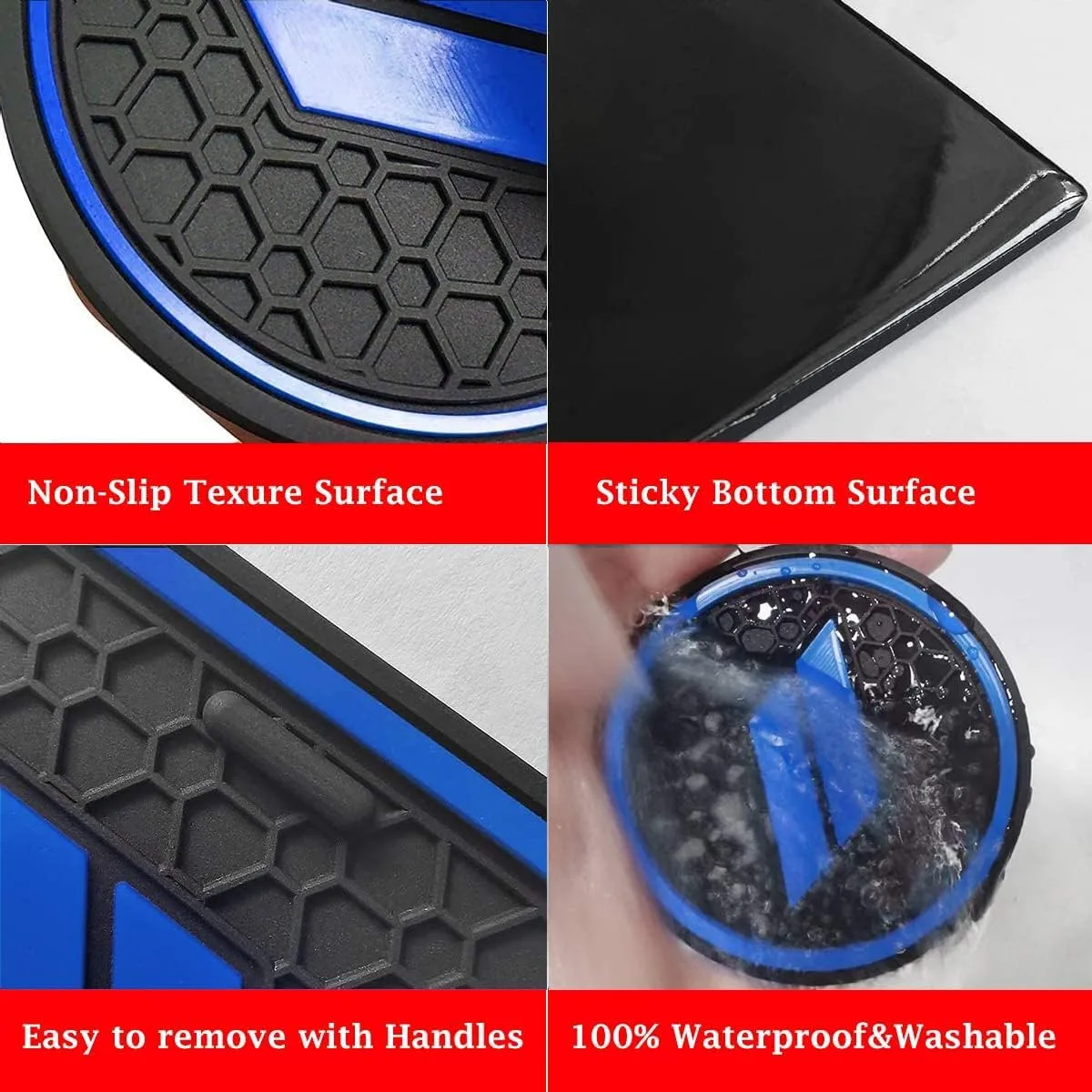 Auprite Anti Dust Mats for Dodge Challenger Accessories 2015 2016 2017 2018 2019 2020 2021 2022 2023,Custom Fits Cup Holder Liners Mats Door Pocket Center Console Liners, 11pcs/kit (Dark Blue)