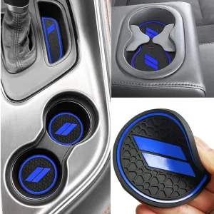 Auprite Anti Dust Mats for Dodge Challenger Accessories 2015 2016 2017 2018 2019 2020 2021 2022 2023,Custom Fits Cup Holder Liners Mats Door Pocket Center Console Liners, 11pcs/kit (Dark Blue)
