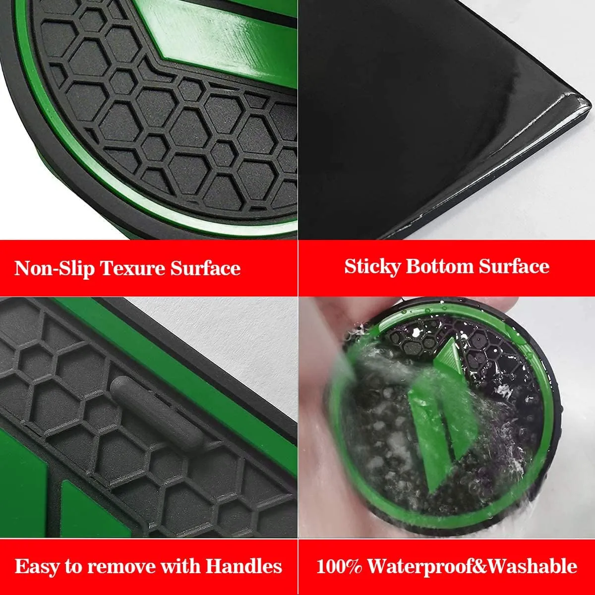 Auprite Anti Dust Mats for Dodge Challenger Accessories 2015 2016 2017 2018 2019 2020 2021 2022 2023,Custom Fits Cup Holder Liners Mats Door Pocket Center Console Liners, 11pcs/kit (Dark Green)