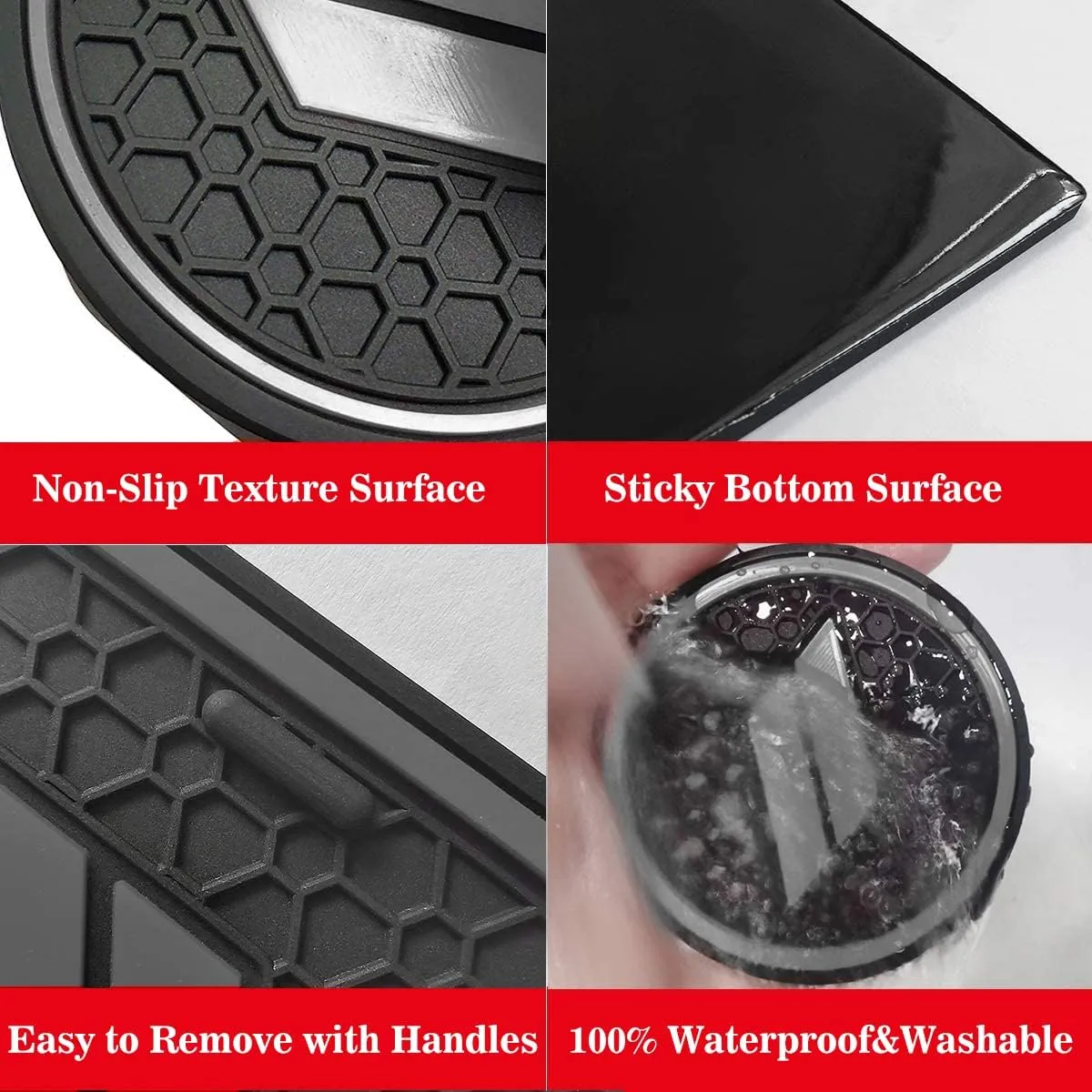 Auprite Anti Dust Mats for Dodge Challenger Accessories 2015 2016 2017 2018 2019 2020 2021 2022 2023,Custom Fits Cup Holder Liners Mats Door Pocket Center Console Liners, 11pcs/kit (Gray)