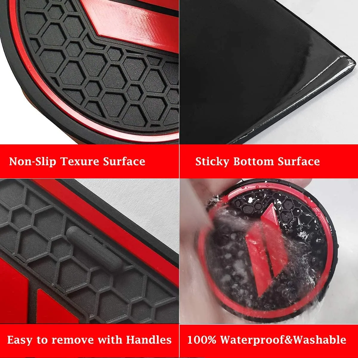 Auprite Anti Dust Mats for Dodge Challenger Accessories 2015 2016 2017 2018 2019 2020 2021 2022 2023,Custom Fits Cup Holder Liners Mats Door Pocket Center Console Liners, 11pcs/kit (Red)