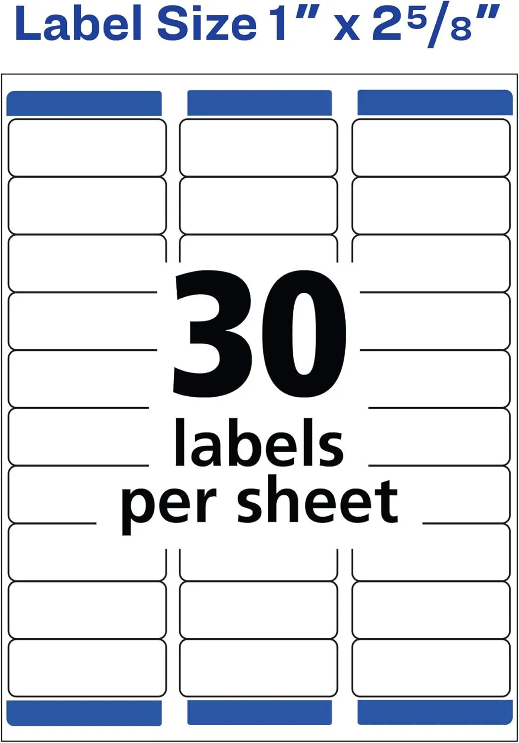 Avery Removable ID Labels, Sure Feed Technology, Removable Adhesive, 1" x 2-5/8", 750 Labels (6460)