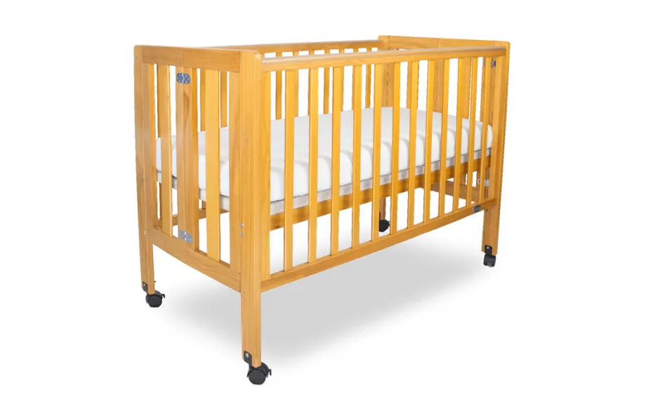 Babyhood Fold N Go Cot - Baltic Oak