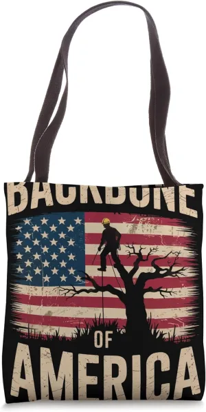 Backbone of America Arboriculture American Flag Arborist Tote Bag