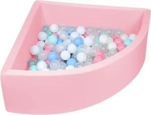 Ball Pit Dark Pink,Sector Foam Ball Pits for Toddlers,Ball Pit Pool Playpen Foldable & Portable Soft Ball Pool 35.4”x 11.8”