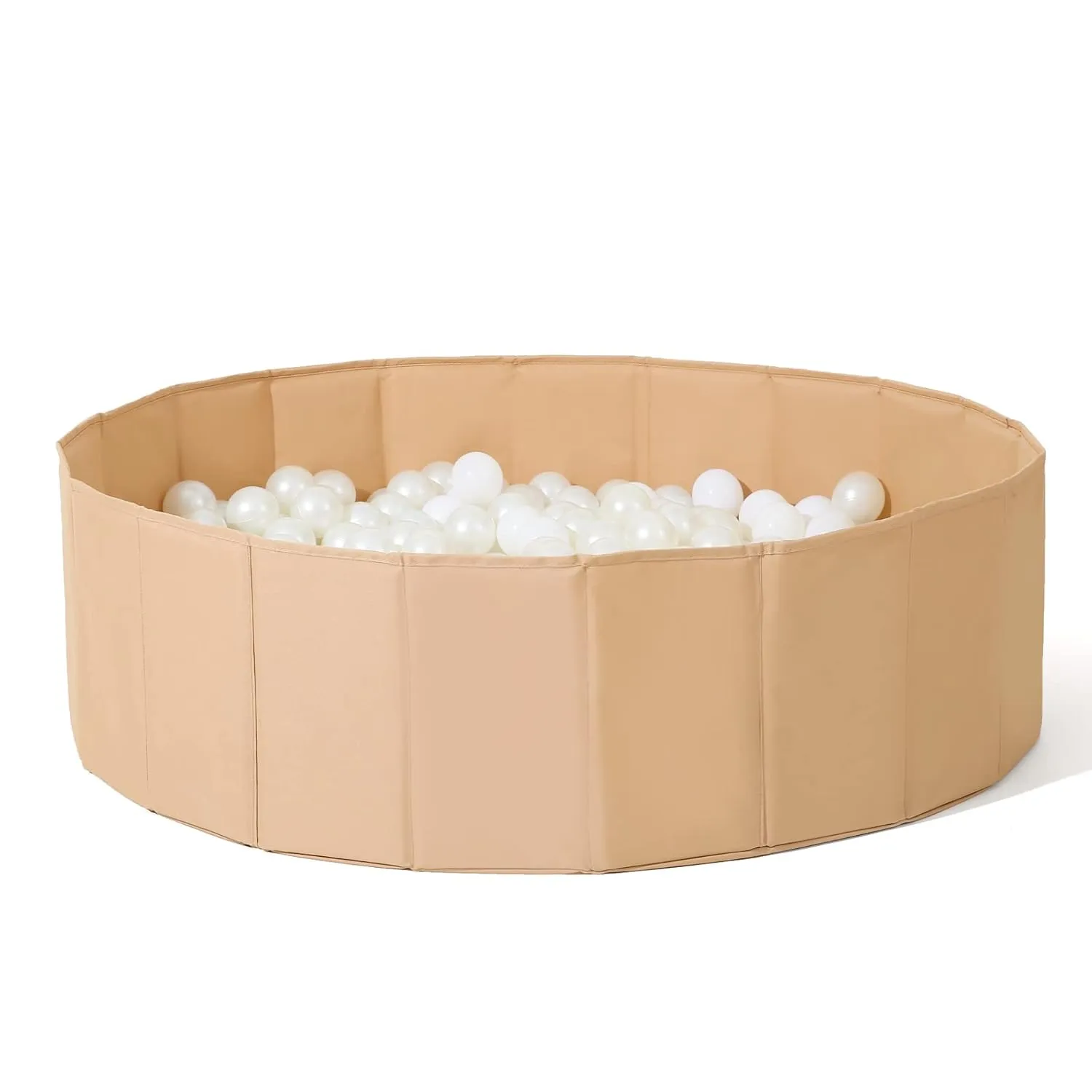 Ball Pits for Toddlers, Play Pool with Storage Bag for Baby Girls Boys Kids as Play Yard, Baby Playpen, Fence, Oxford Cloth Portable & Foldable Ball Pool, Beige