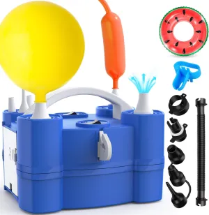 Balloon Pump 3-in-1 Electric Air Pump for All Balloons& Inflatables, Triple Inflating Ports for Latex 260q Foil Mylar Balloon Inflation, Quick-Fill Inflator Deflator for Pool Floats Air Beds