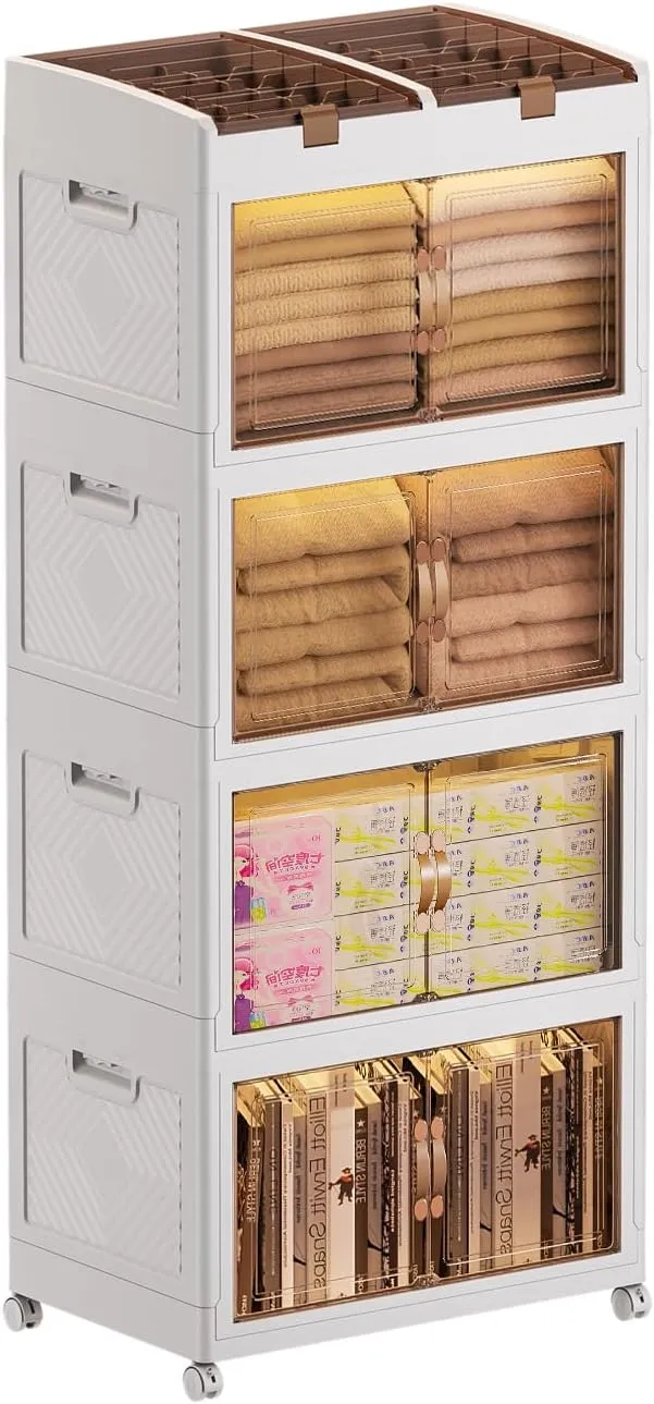 Bathroom Organizers and Storage Cube Closet Organizer Plastic Storage Bins with Lids Toy Organizer