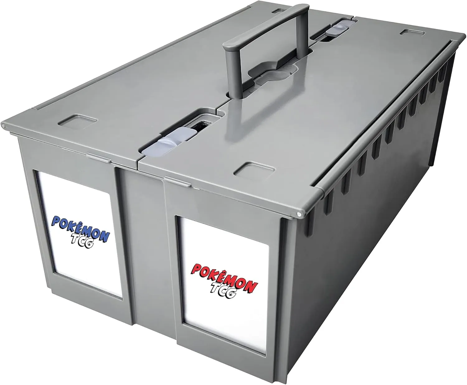 BCW 2-Row Graded Collectible Card Bin - Gray | Stackable, Acid-Free Plastic Trading Card Box | Customizable Card Storage with Additional Partitions | Compatible with PSA, BGS, SGC, CSG, HGA (6 Pack)