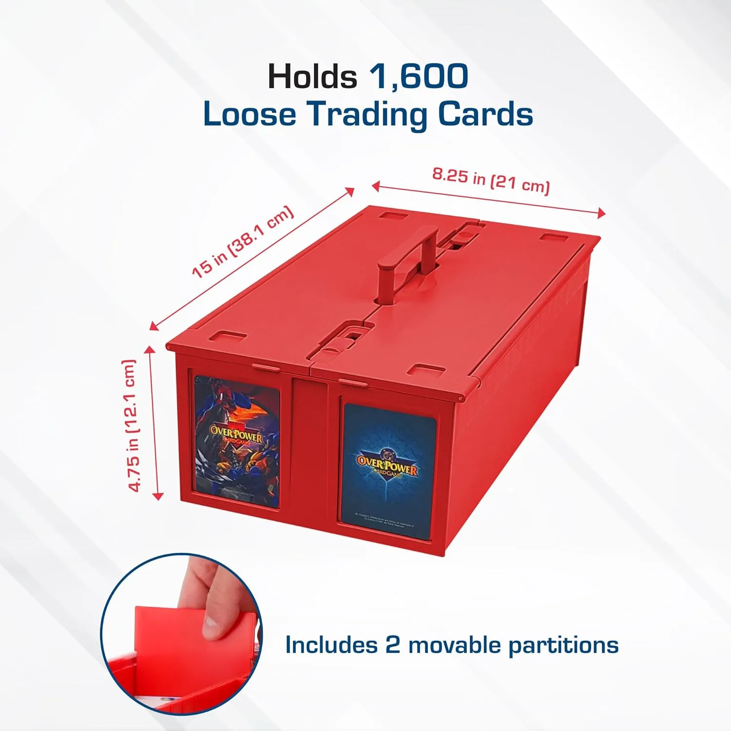 BCW Collectible Card Bin – (2-Pack, Red) | Holds up to 1600 Cards | Plastic Storage Box for Pokémon, MTG & Sports Cards