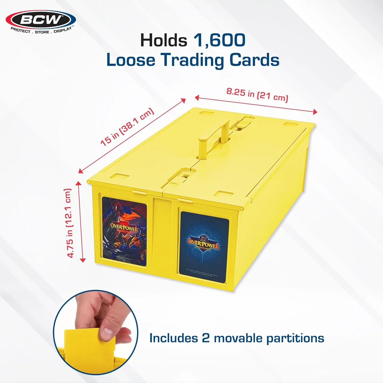 BCW Collectible Card Bin - Holds up to 1600 Cards - Yellow | Large Storage Box for Loose Trading Cards | Pokemon, MTG, and Storage Boxes - Pack of 2