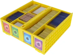 BCW Collectible Card Bin - Single Yellow | Holds 3200 Cards | Includes 4 Card Storage Partitions