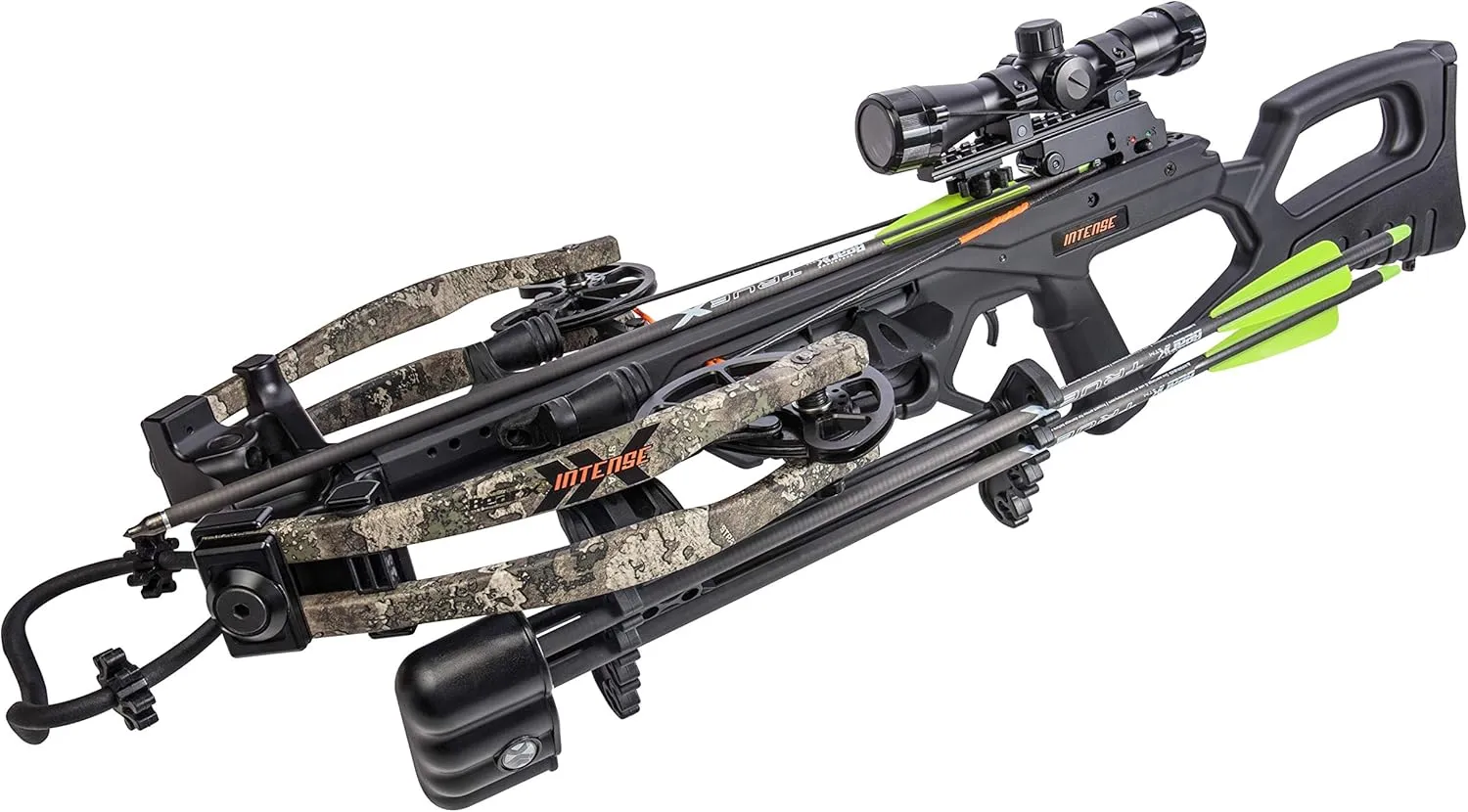 BearX Intense Ready to Shoot Crossbow Package with Scope, Quiver, Bolts, Cocking Rope, and Wax