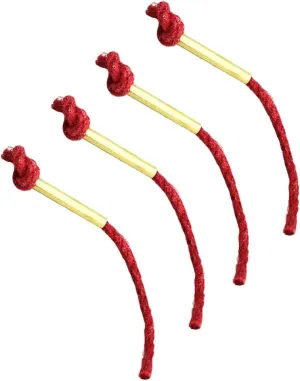 BESPORTBLE Camping Fire Starter Rope 4 Pack Waxed Red Rope Aluminum Alloy Sleeve for Easy Ignition