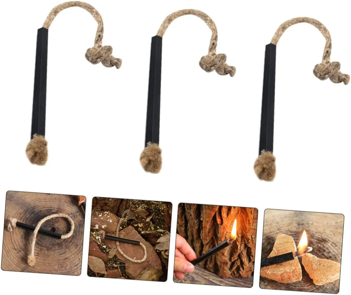 BESPORTBLE Wax-Soaked Kindling Camping Gadgets Fire Starter Rope Air Pump for Inflatables Electric Lighter Survival