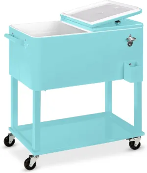 Best Choice Products 80-Quart Outdoor Steel Rolling Cooler Cart w/Ice Chest, Bottle Opener, Catch Tray, Drain Plug, Locking Wheels
