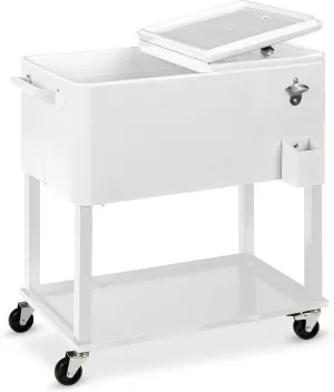 Best Choice Products 80-Quart Outdoor Steel Rolling Cooler Cart w/Ice Chest, Bottle Opener, Catch Tray, Drain Plug, Locking Wheels