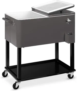 Best Choice Products 80-Quart Outdoor Steel Rolling Cooler Cart w/Ice Chest, Bottle Opener, Catch Tray, Drain Plug, Locking Wheels