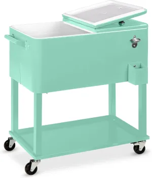 Best Choice Products 80-Quart Outdoor Steel Rolling Cooler Cart w/Ice Chest, Bottle Opener, Catch Tray, Drain Plug, Locking Wheels