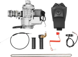 Bicycle Engine Kit, 2-Stroke Gas Single Cylinder Motor Bike Kit Full Set, Electronic Ignition Air Cooling System,Premium Aluminum,For 49cc Bike, Mini Dirt Bike/Beach Bike/Atv/Scooter