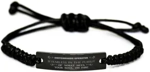 Black Stainless Steel Handmade Bracelets Adjustable Cord Inspirational, Switchboard Operator Be Fearless in The Pursuit of What Sets Your Soul on fire