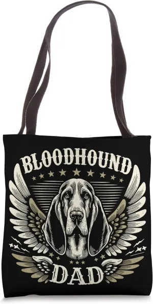 Bloodhound Dad Biker Wings Metal Cool Bloodhound Lover Retro Tote Bag