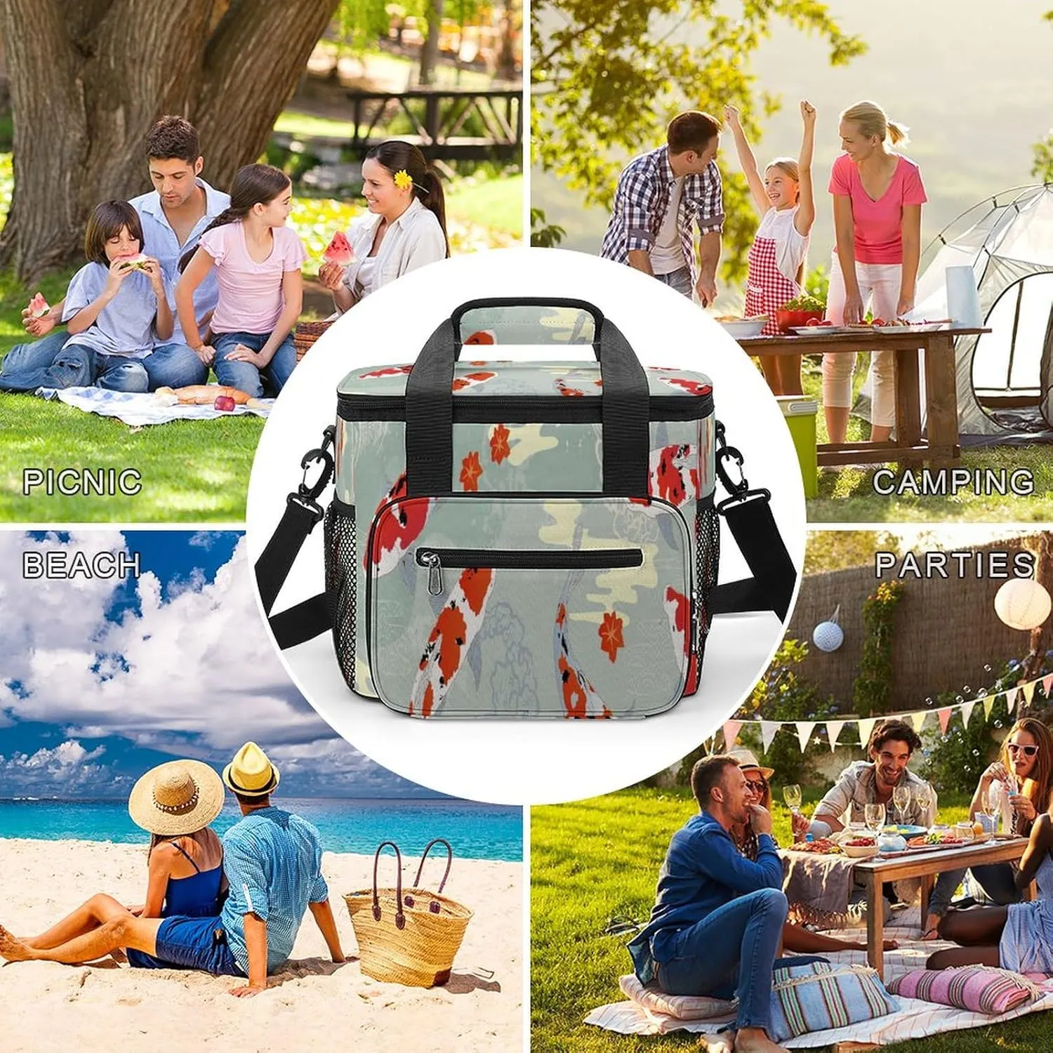 Bloody Red Halloween 22.5L Waterproof Soft Cooler Bag Scary Horror Season Insulated Lunch Box for Camping Fishing Beach Road Trips