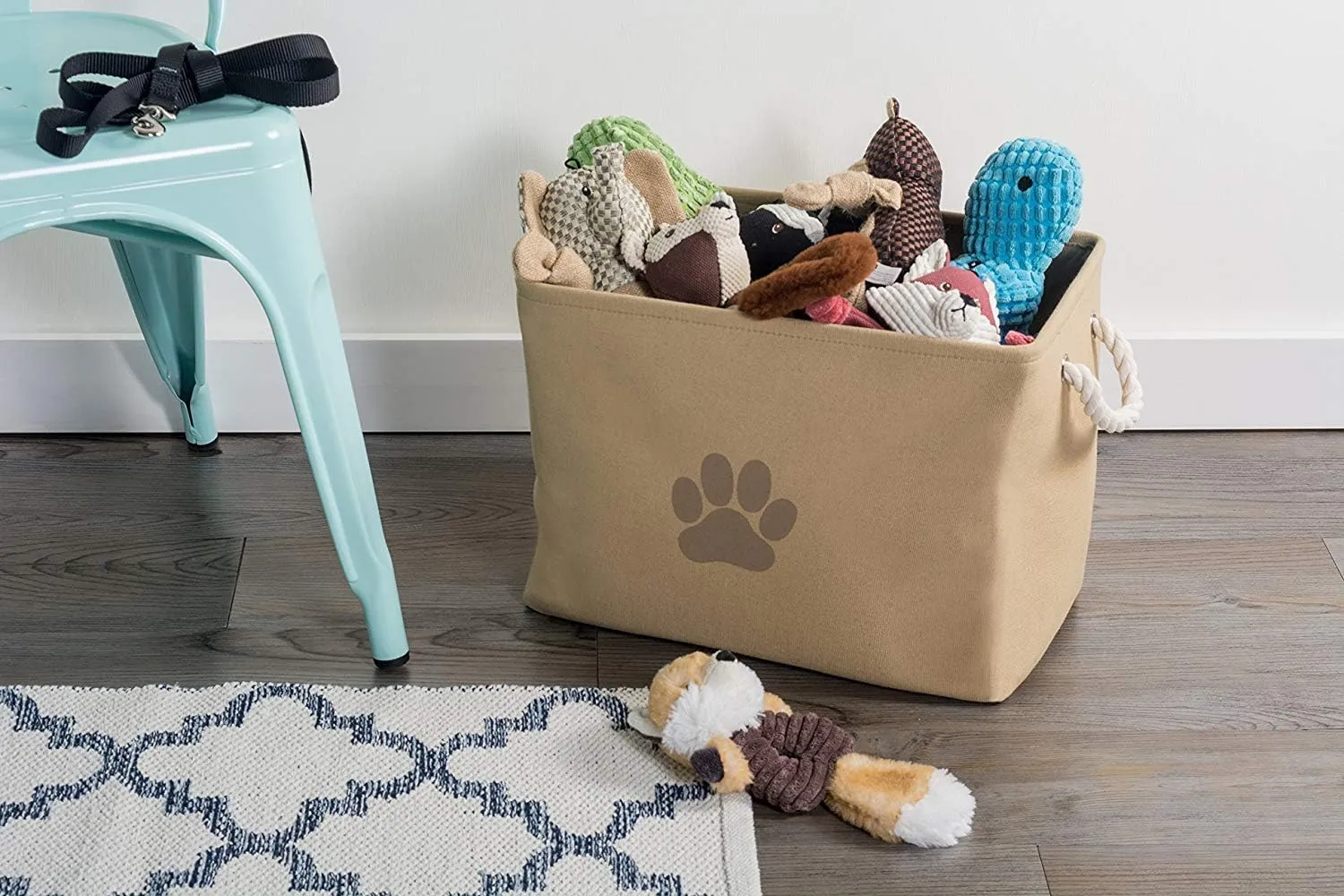 Bone Dry Pet Storage Collection Collapsible Bin, Medium Rectangle, Taupe