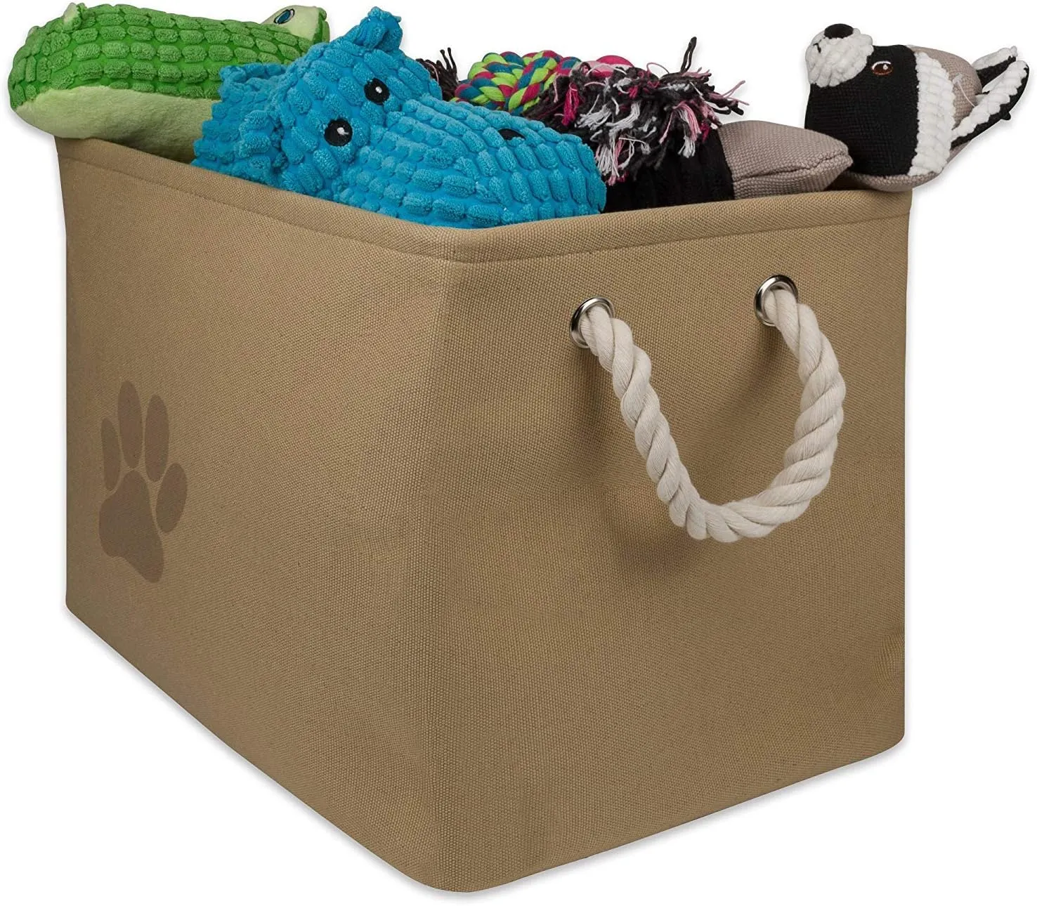 Bone Dry Pet Storage Collection Collapsible Bin, Medium Rectangle, Taupe