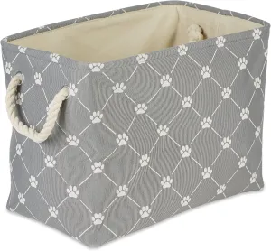 Bone Dry Pet Storage Paw and Bone, Trellis Collection, Large Rectangle, 17.5x12x15 Gray
